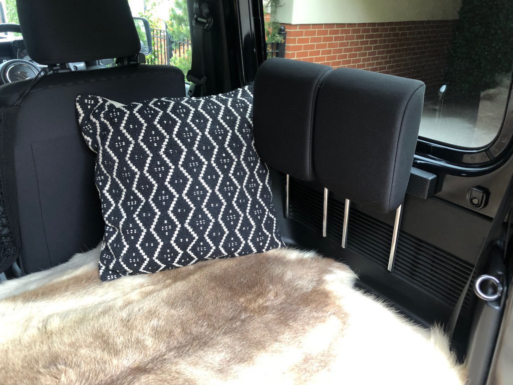 New Jimny rear headrest converted to a backrest