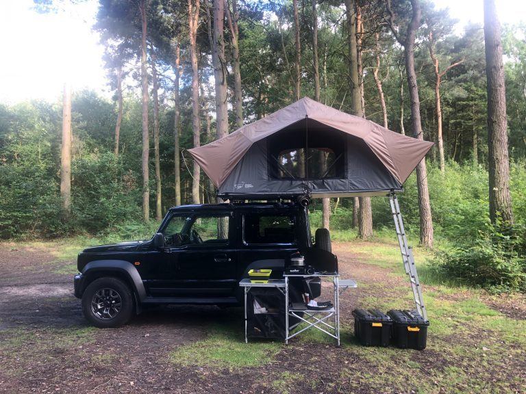 Suzuki Jimny Roof Tent Camping In The Woods - Geordie Jimny